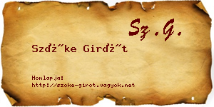 Szőke Girót névjegykártya